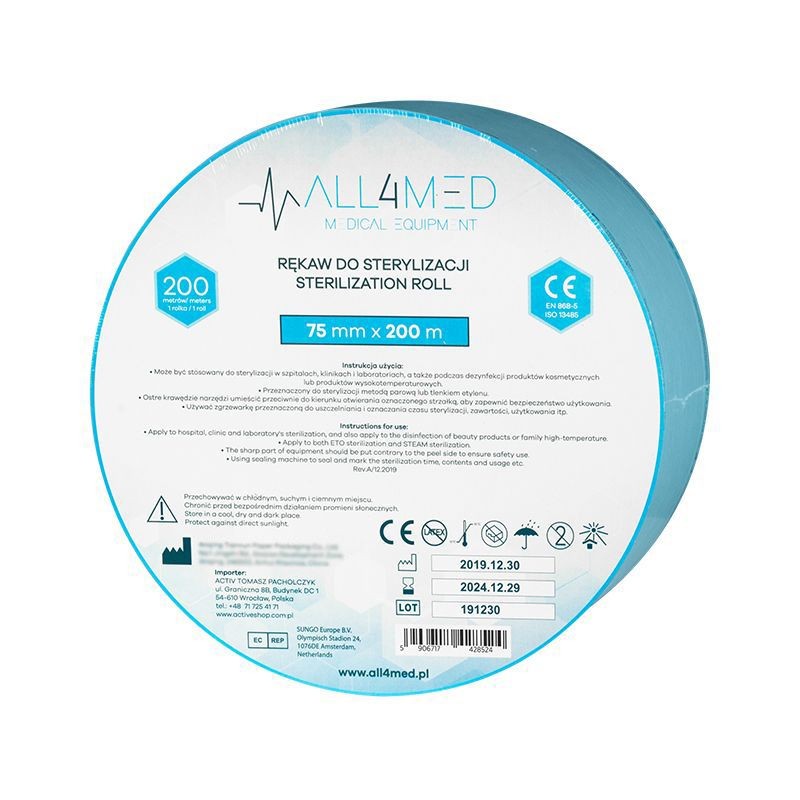 Sterilizáló tekercs 7,5 cm x 200 m