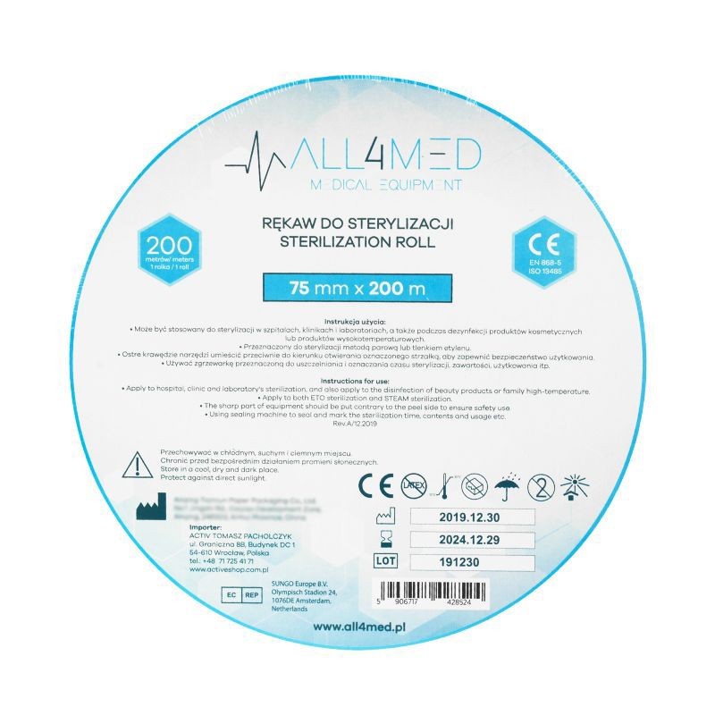 Sterilizáló tekercs 7,5 cm x 200 m