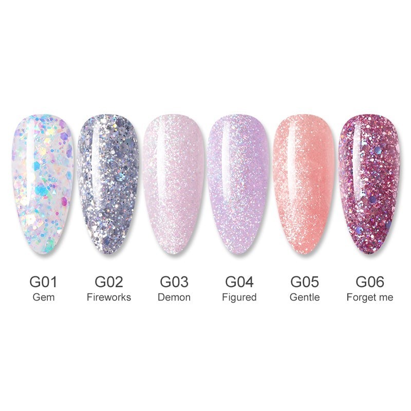 BORN PRETTY BP-G02 poly gél csillámmal 51116-2