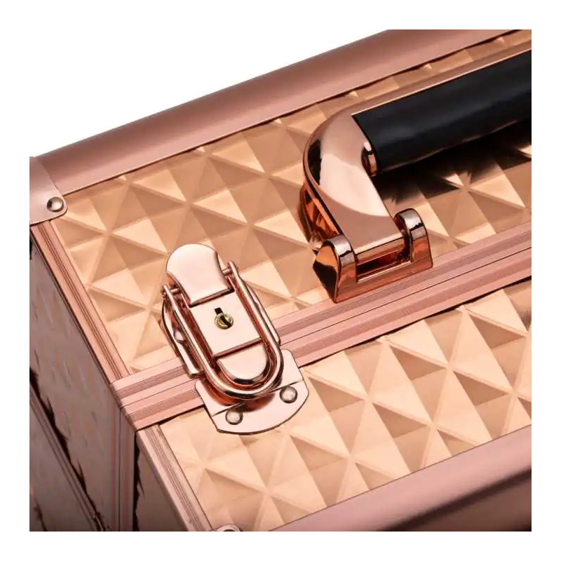 Kozmetikai bőrönd Diamond 3D - rózsa arany