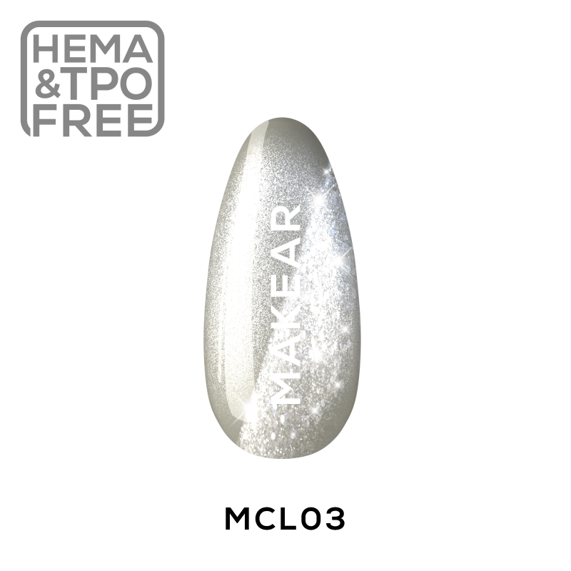 Makear MCL03 Silver Purr - UV Gél Lakk 8 ml