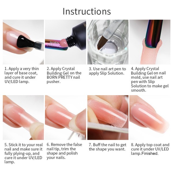 BORN PRETTY Poly gél építő zselé BP-08 (Fehér) 