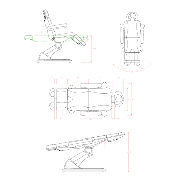 AVA elektromos kozmetikai ágy (4 motor)