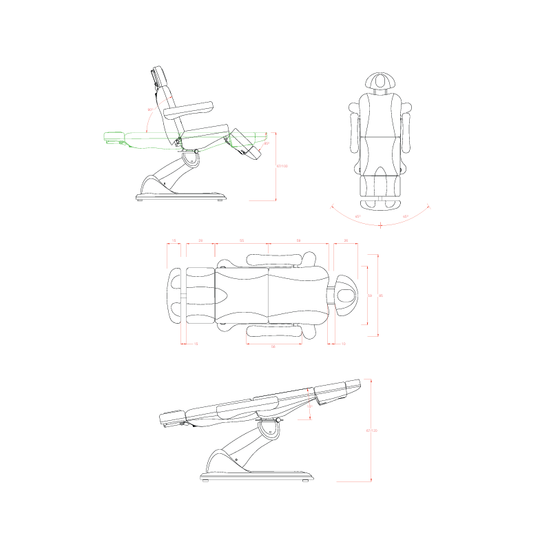 AVA elektromos kozmetikai ágy (4 motor)