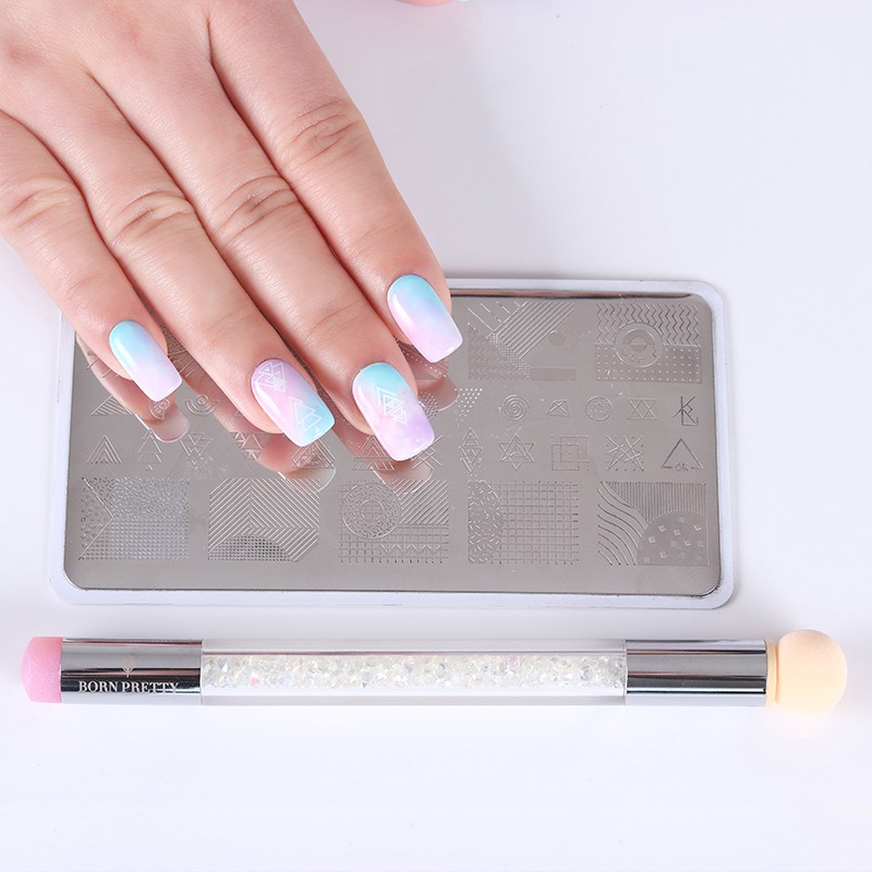 Ombre szivacsecset és nyomdafej AB CLEAR  - Born Pretty