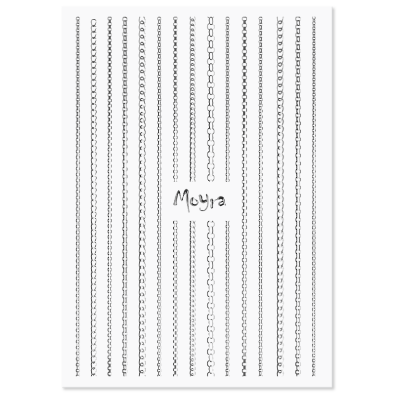 Moyra 3D körömmatricák - Lánc Nr.02 (ezüst)