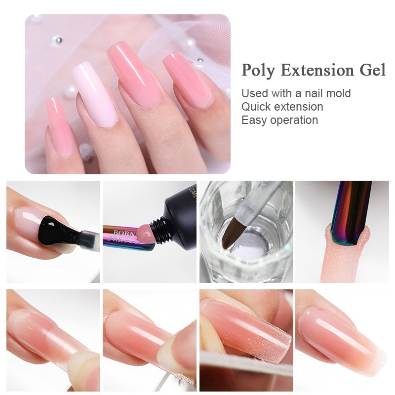 BORN PRETTY Poly gél építő zselé BP-08 (Fehér) 