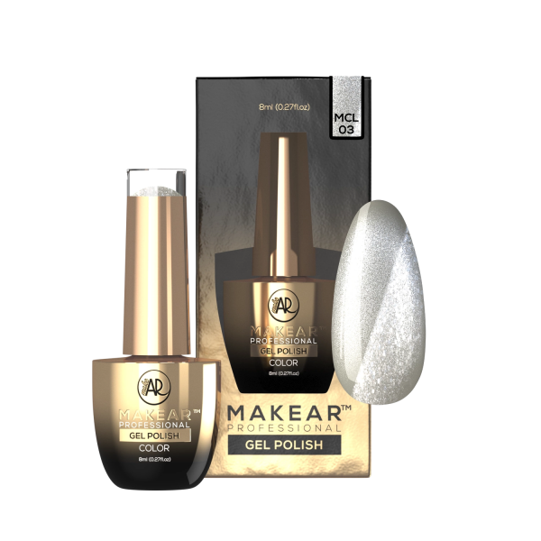 Makear MCL03 Silver Purr - UV Gél Lakk 8 ml