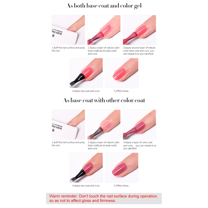 Gél lakk BORN PRETTY Bright Spring Color Rubber Base PE01
