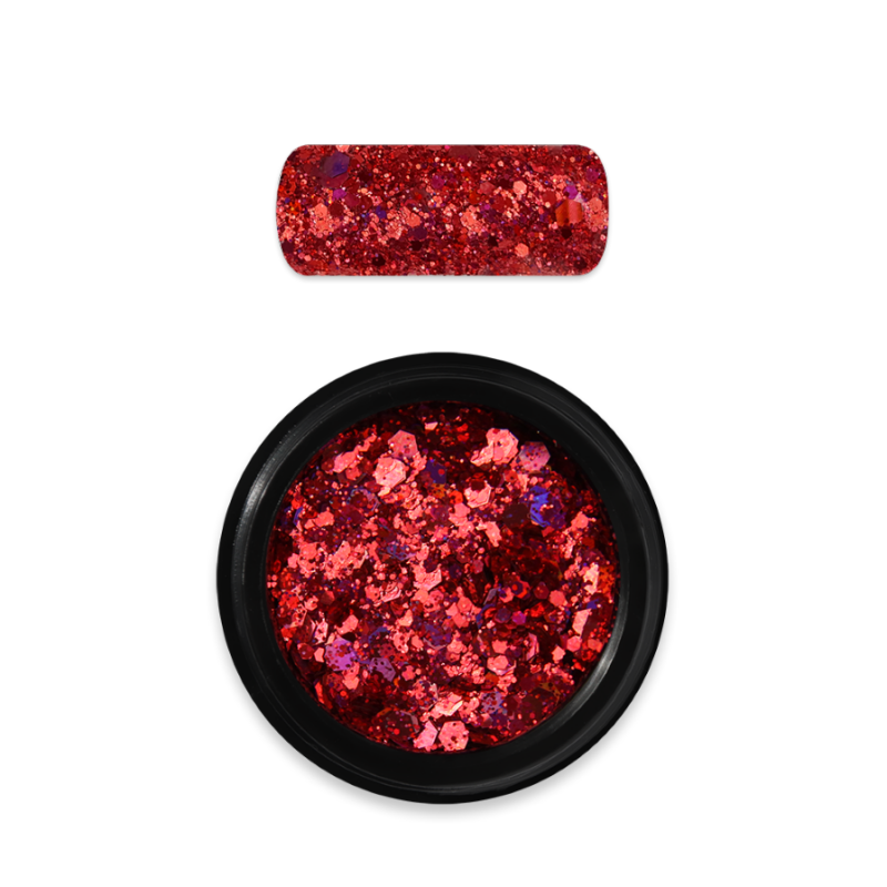 Holo Glitter mix No.11 - Piros