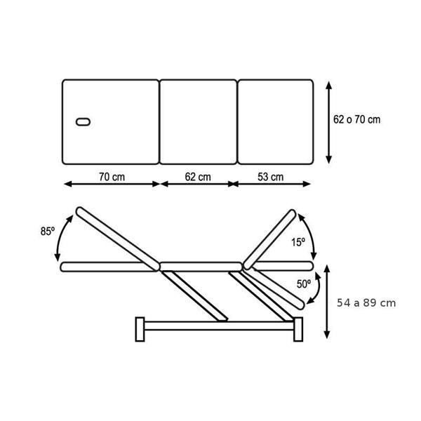 CH 2137 R - 3 szekciós hidraulikus masszázságy